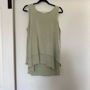 Soft Surroundings Women’s Double Layer Tank Top Tunic Casual Sage Green Large